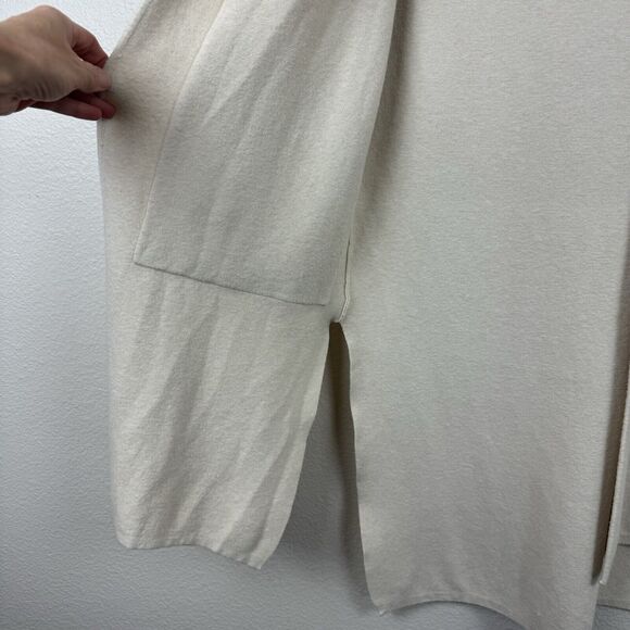 Orange Fashion Village Open Front Hooded Short Sleeve Knit Cardigan Cream Medium - Picture 7 of 16